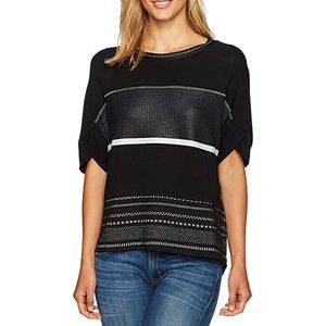 Desigual Magda Black Mixed Fabric Tee Size S